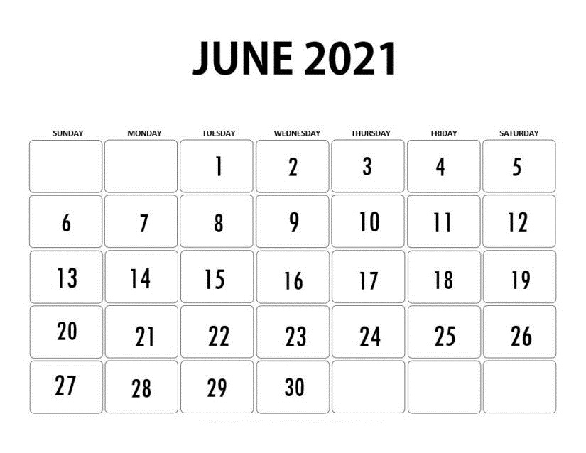June 2021 Calendar