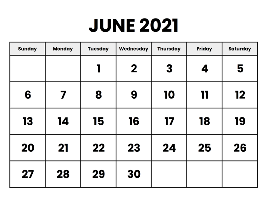 June 2021 Calendar Printable With Canada Holidays Printable Blank