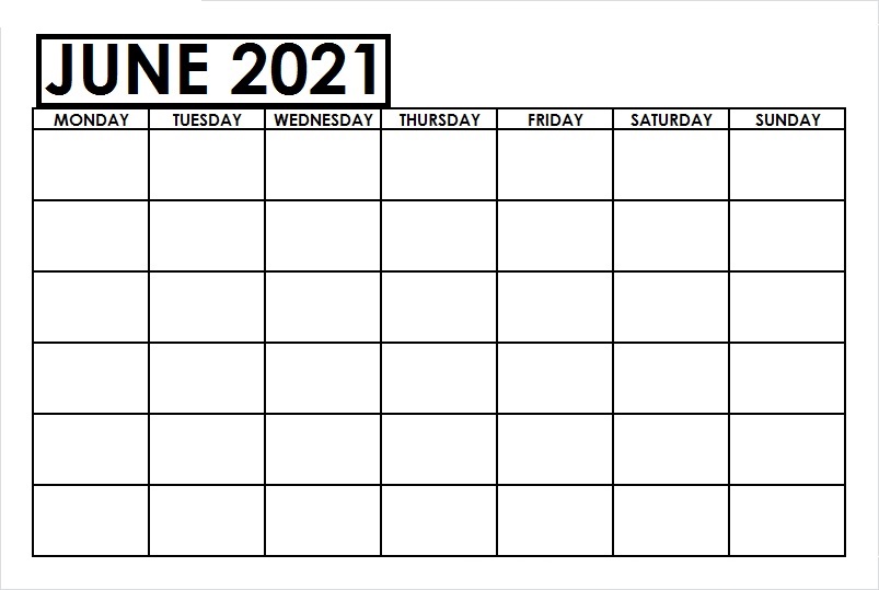 June 2021 Printable Calendar PDF