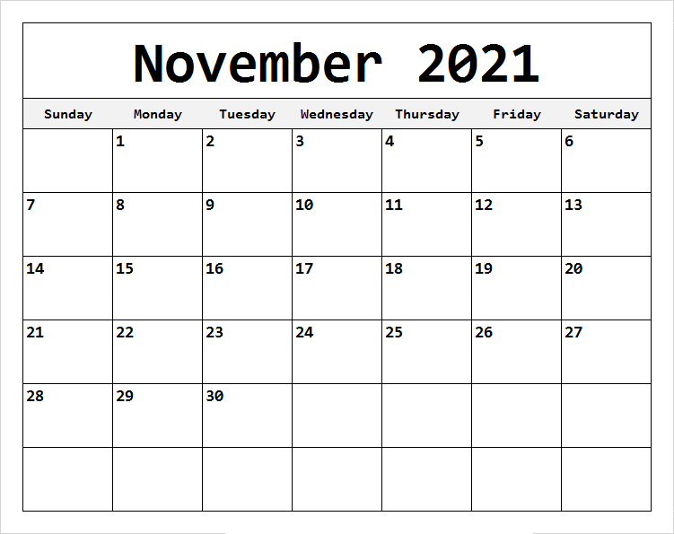 November 2021 Calendar With Holidays UK