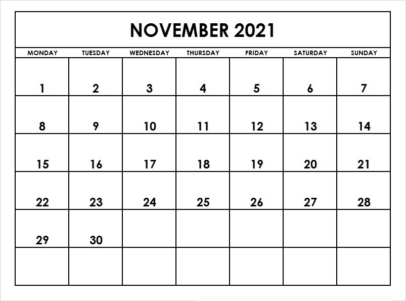 November 2021 Calendar