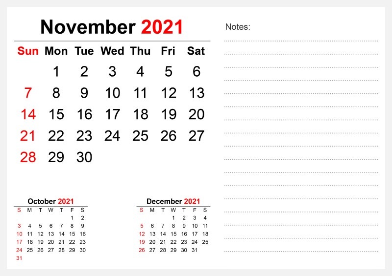 October 2021 Calendar Blank Poster Pages