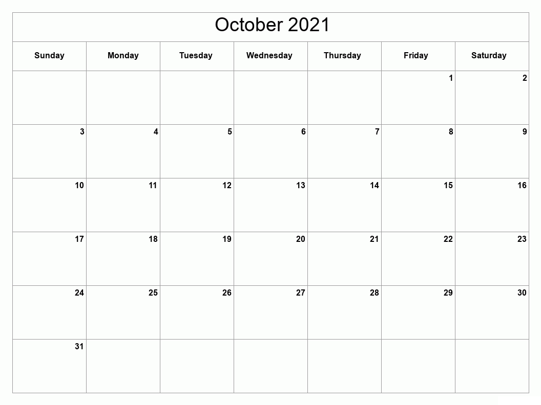 October 2021 Calendar Karnirnay