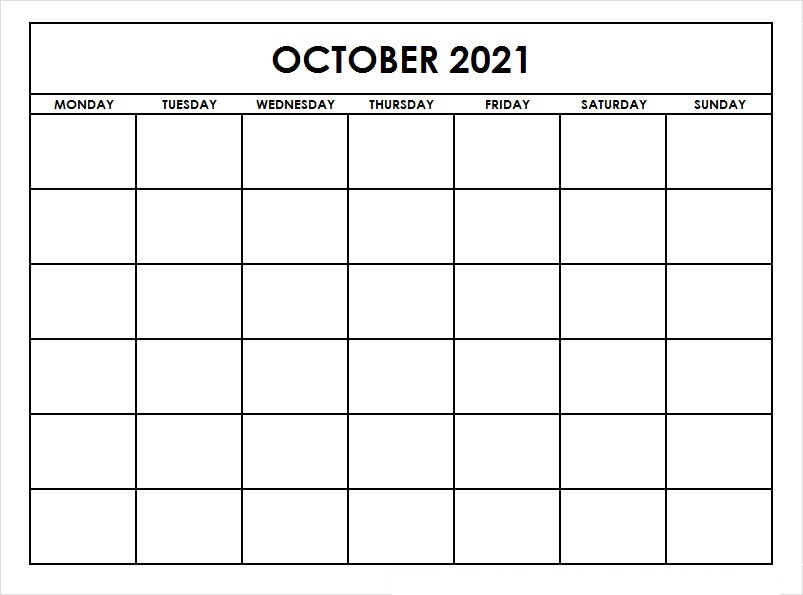 October 2021 Calendar Printable Google Generator