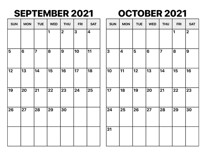 October 2021 Calendar Template Canva Design