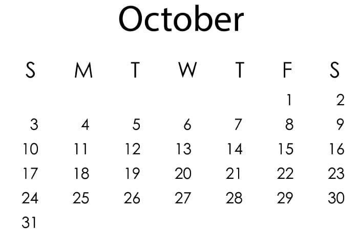 October 2021 Islamic Calendar