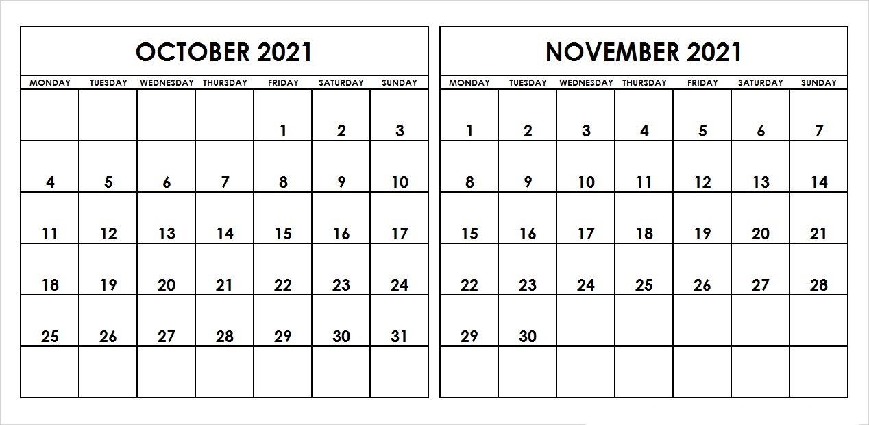 October 2021 Printable Calendar Holidays Stickers