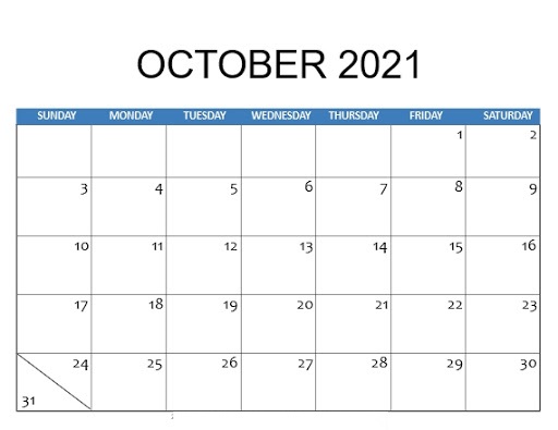 October Calendar 2021 Odia