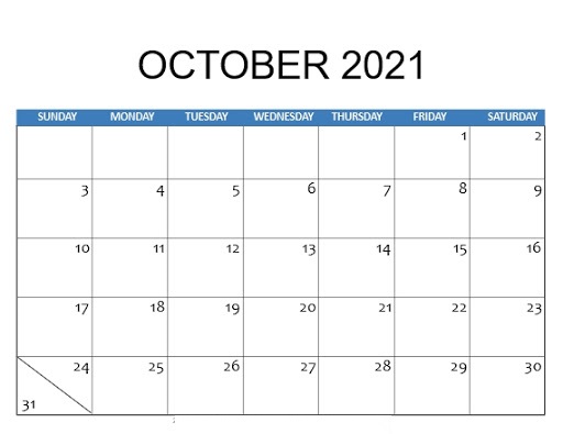 October Calendar 2021 Odia