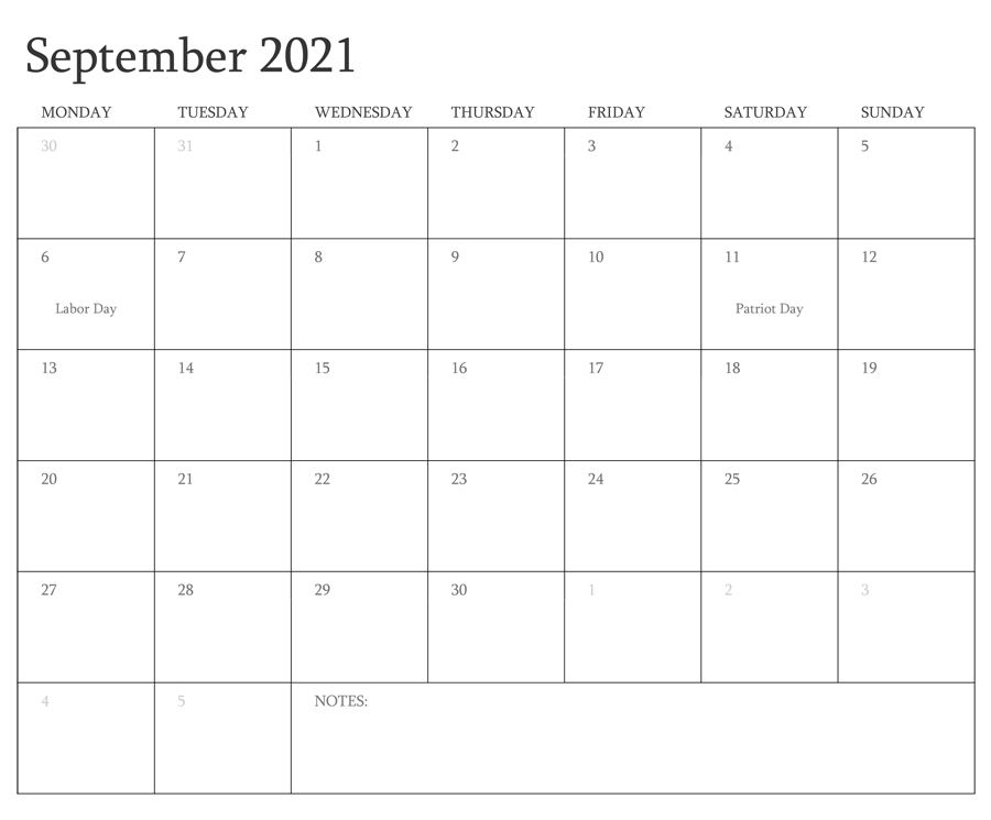 September 2021 Calendar Malayalam