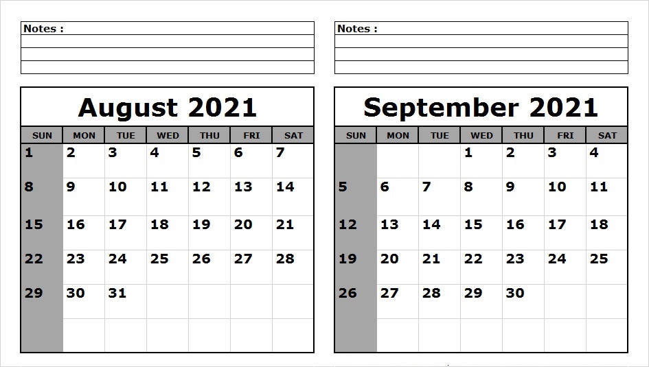 September 2021 Calendar Printable Customizable