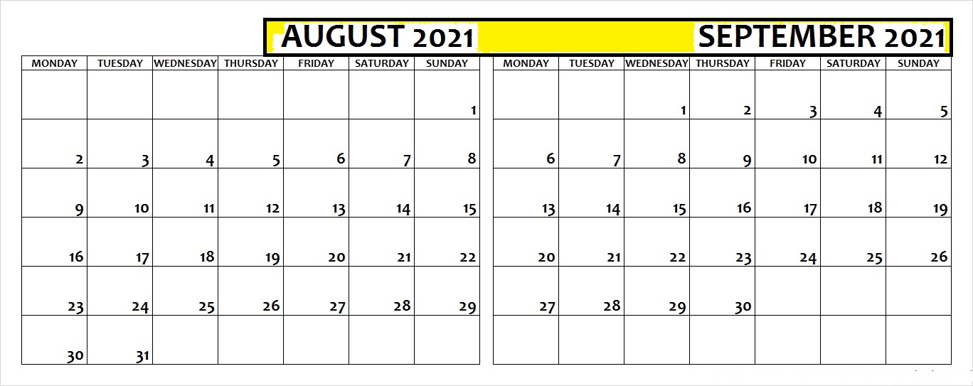 September 2021 Calendar Printable Free