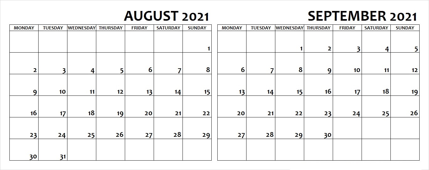 September 2021 Calendar Printable