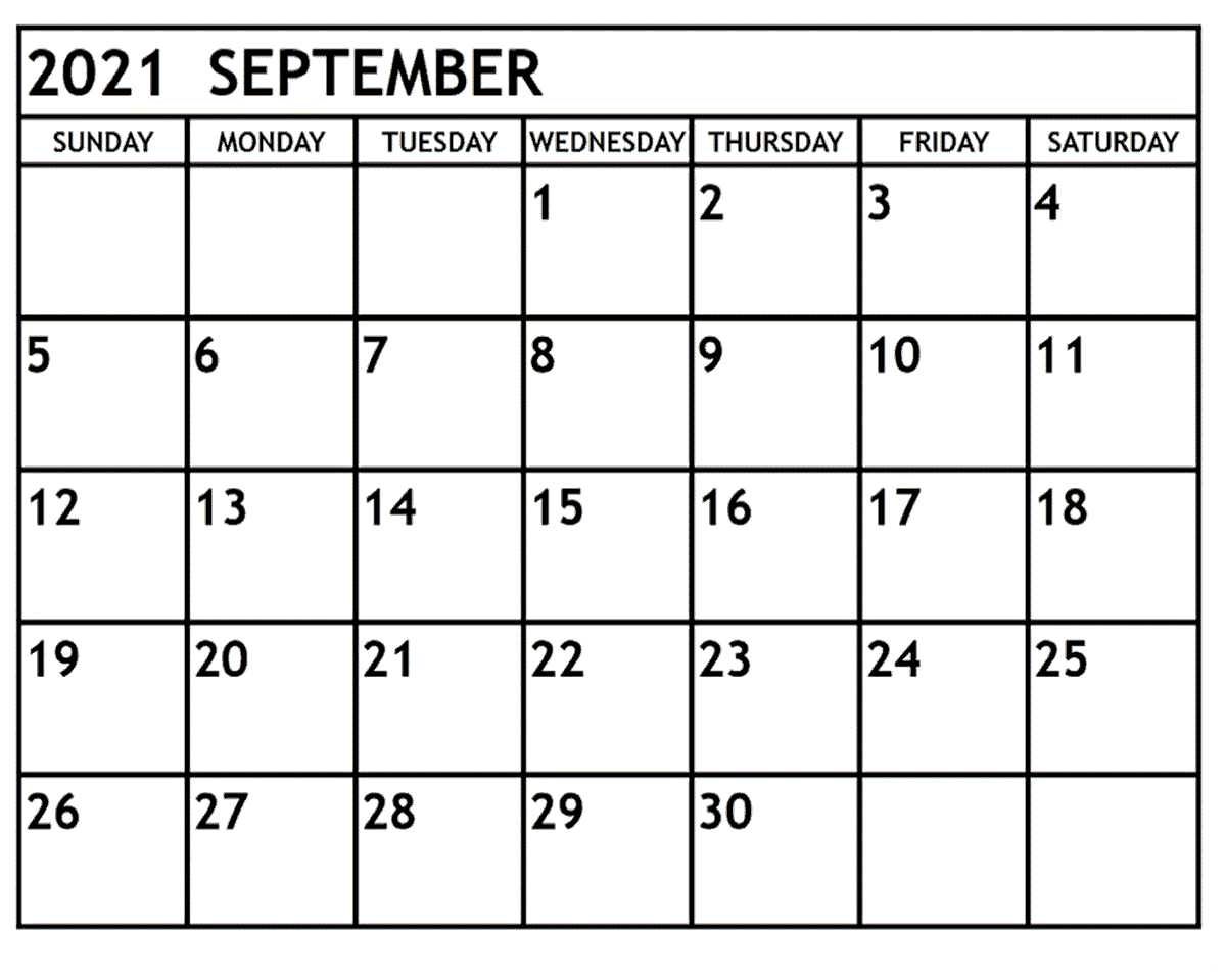 September 2021 Calendar Template Google Slides