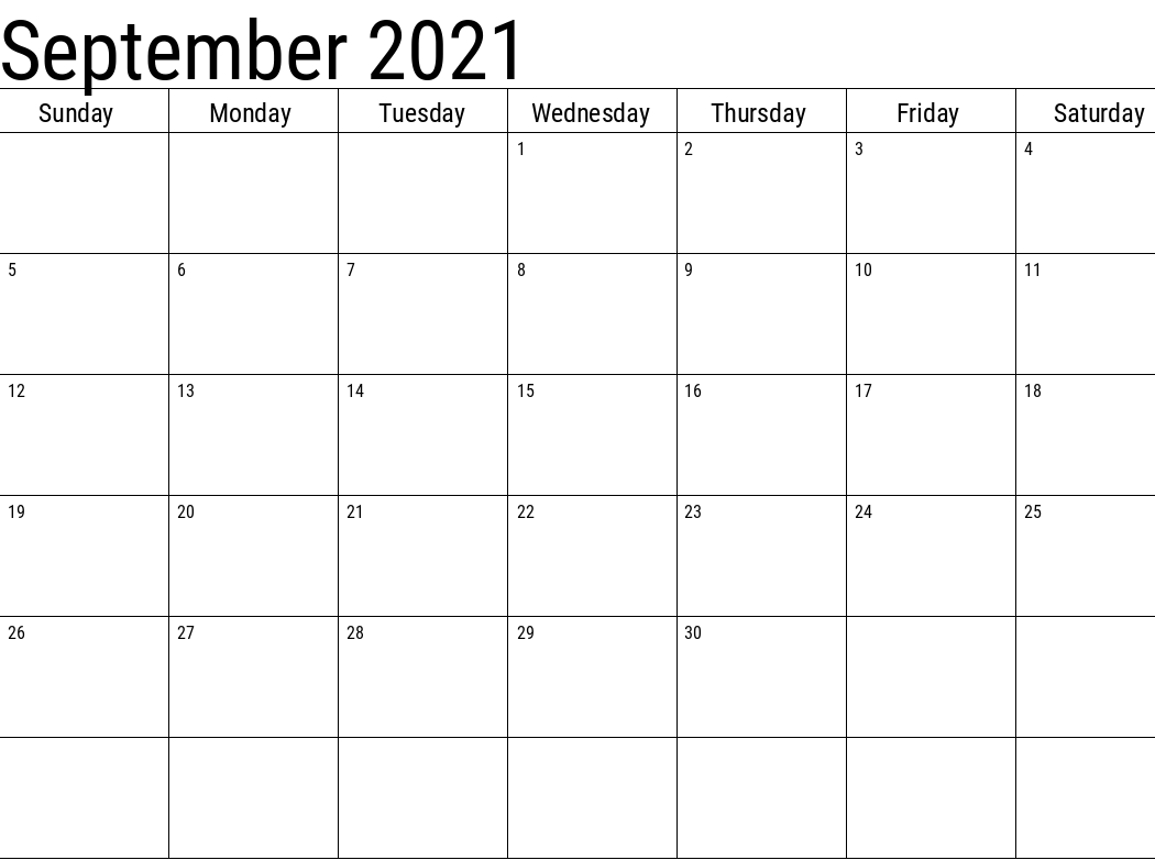 September 2021 Calendar Template