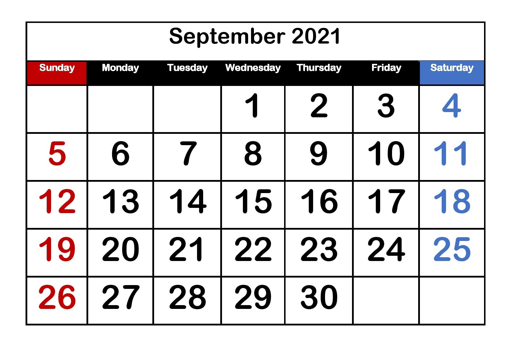 September 2021 Printable Calendar Editable Coloring Pages Printable