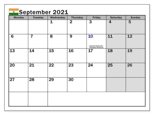 August September Calendar 2021