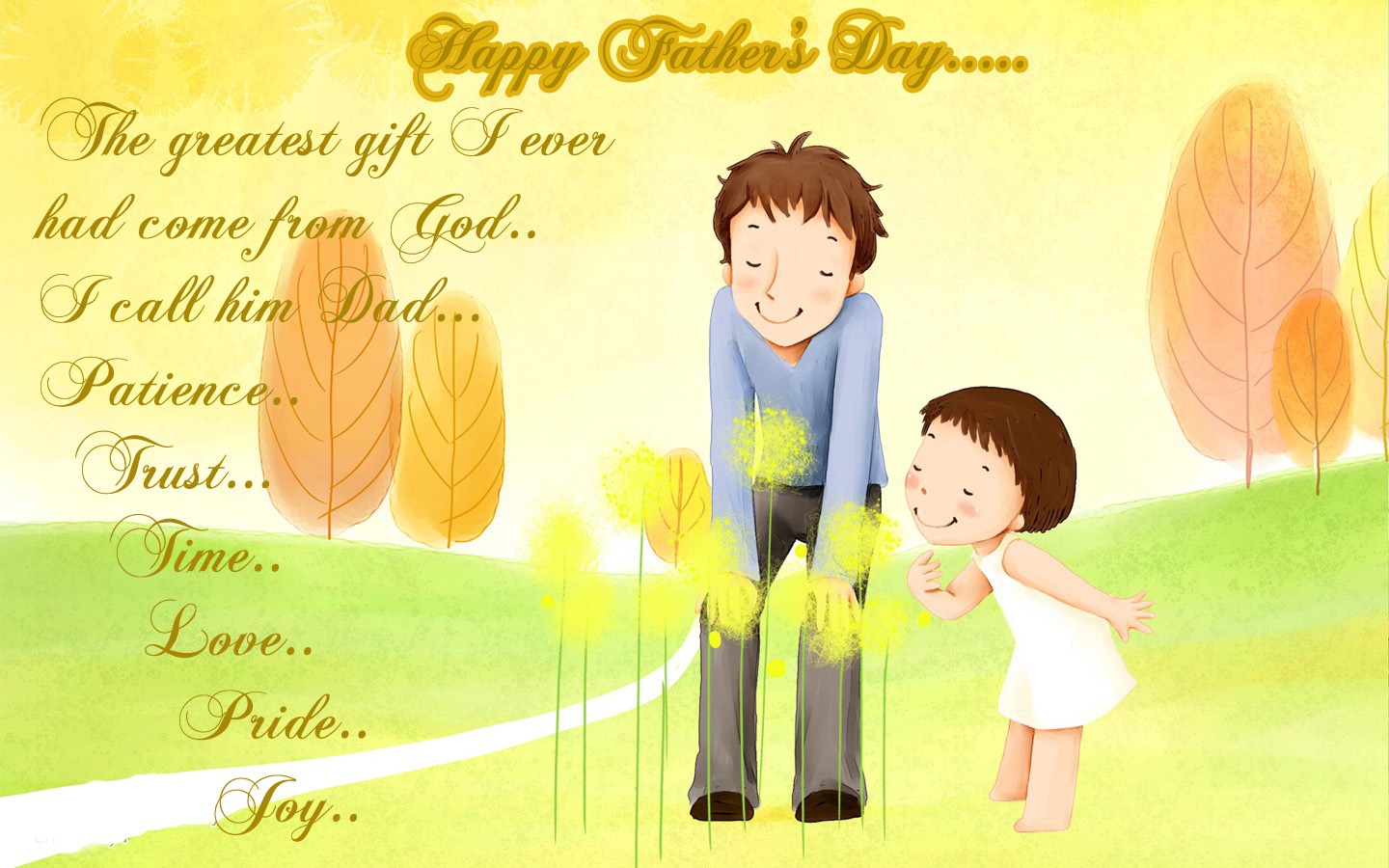 Happy Fathers Day Wishes Wallpaper from Daughter