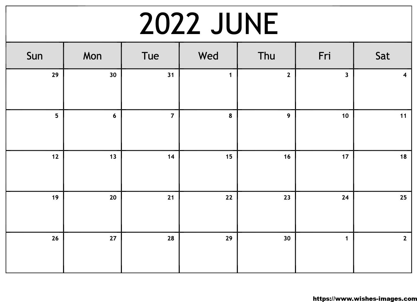 2022 Calendar Printable Monthly