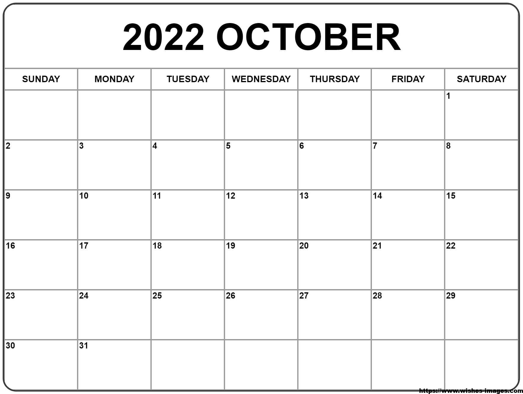 2022 Calendar with Holidays Printable