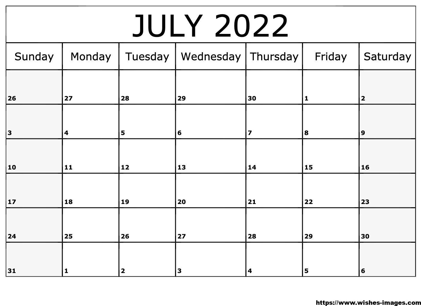 2022 Free Printable Calendar One Page