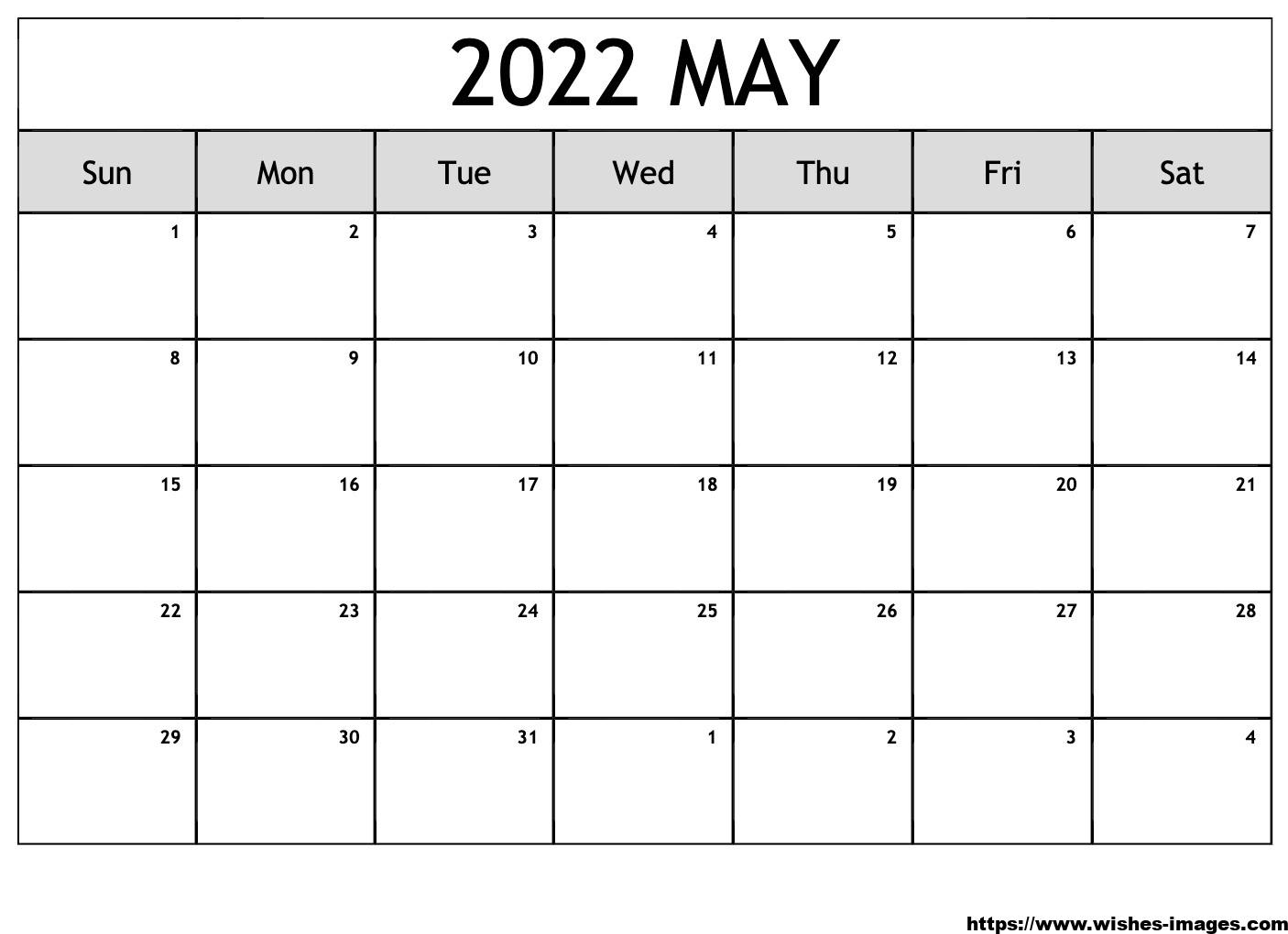 2022 Monthly Calendar Template Word