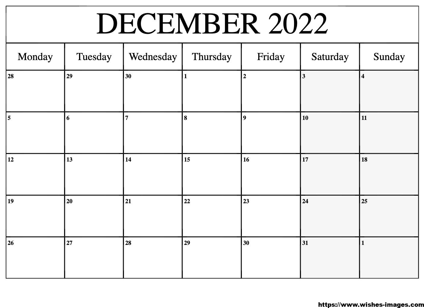 2022 Printable Calendar One Page UK