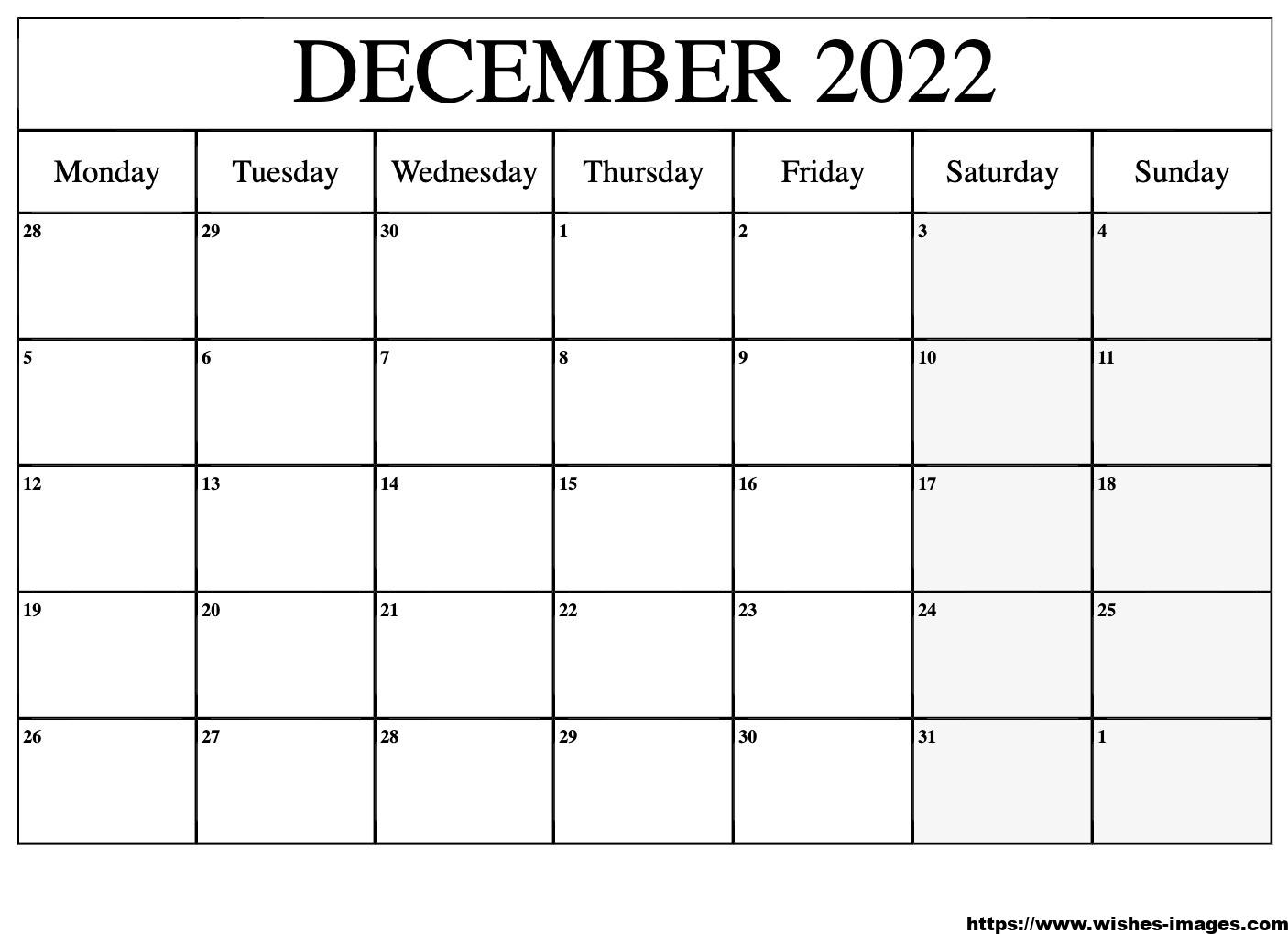2022 Printable Calendar One Page UK