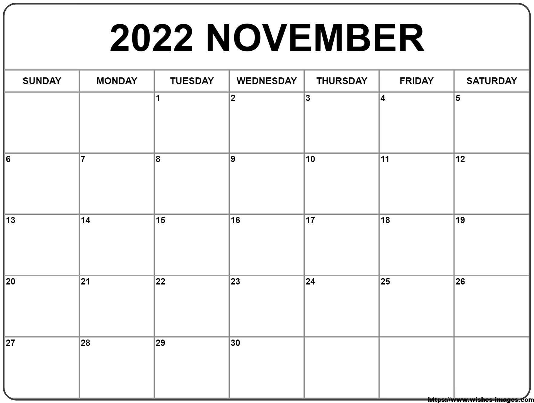 Printable 2022 Calendar One Page