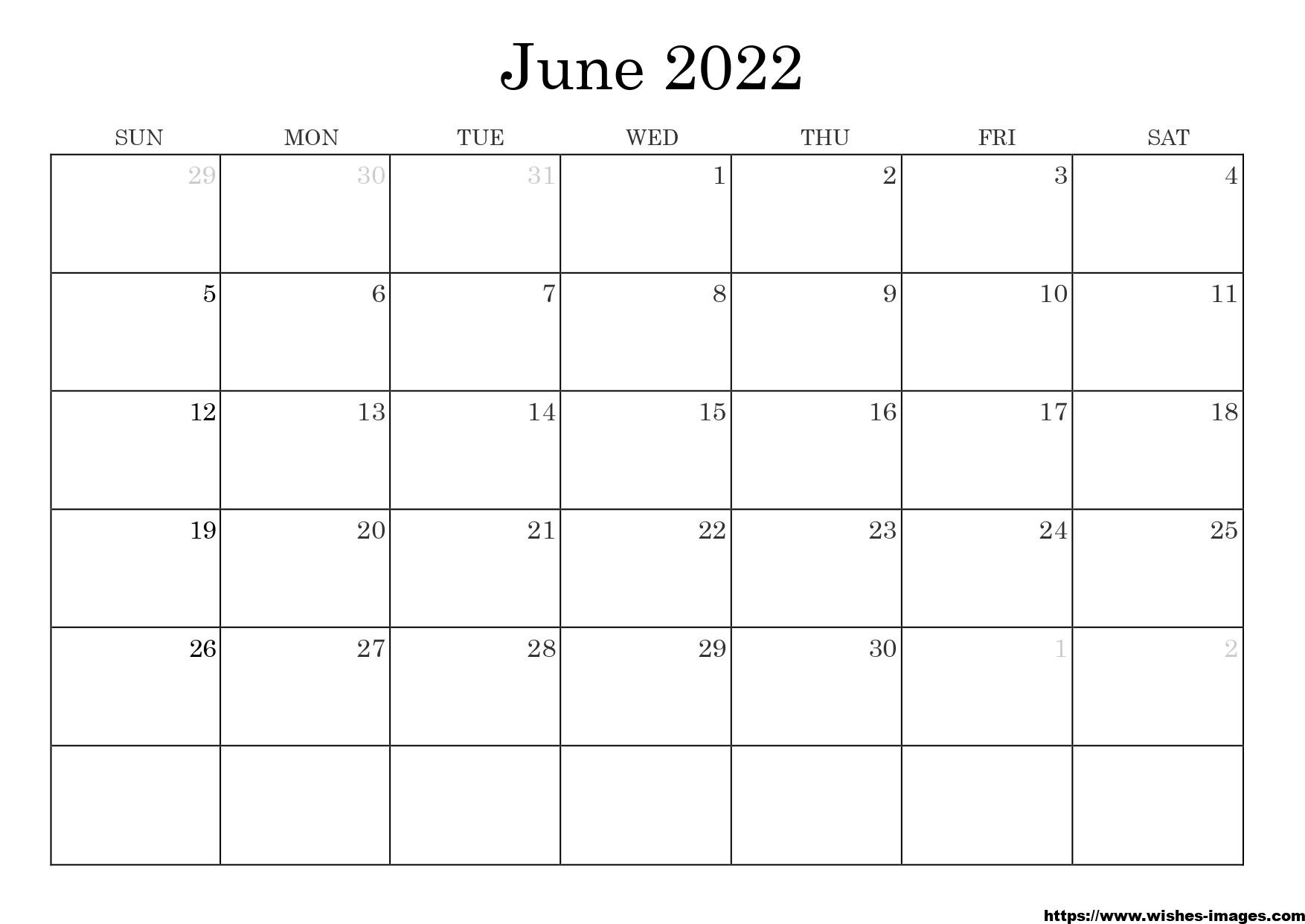 Printable 2022 Calendar by Month