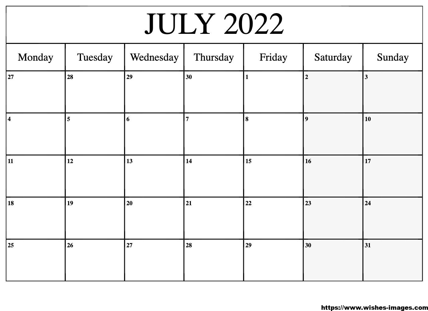 Printable 2022 Calendar with Week Number