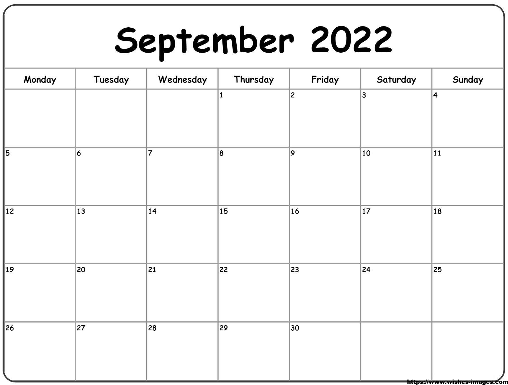 Printable 2022 Monthly Calendar